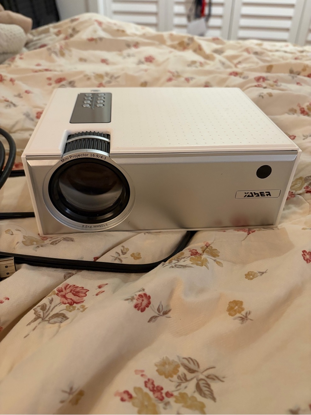 Compact White Mini Projector w/ HDMI Cable Included - Picture 2 of 5